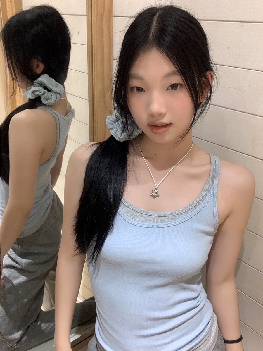 紅人館白色吊帶背心女內搭2024新款春夏季無袖美背法式別致上衣