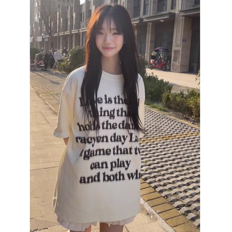 高質量純棉220克精梳緊密手感好直播品質前印花短袖t恤女