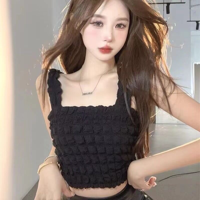 已出貨 夏季小吊帶背心女設計感小眾純欲甜辣妹抹胸美背打底上衣