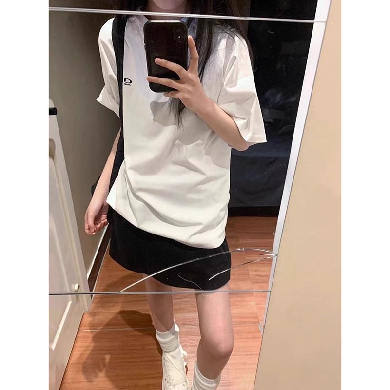 高質量純棉220克精梳緊密手感好直播品質前印花短袖t恤女
