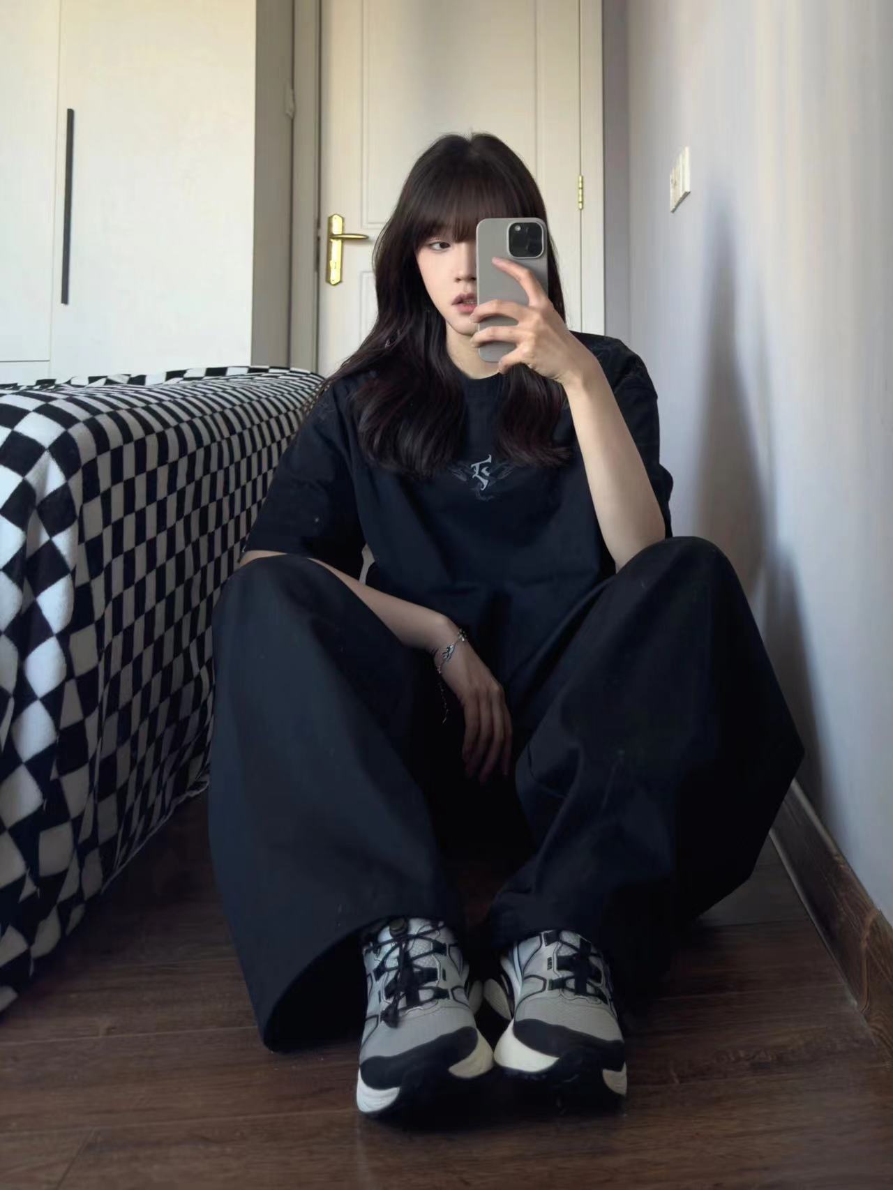 高質量純棉220克精梳緊密手感好直播品質前印花短袖t恤女