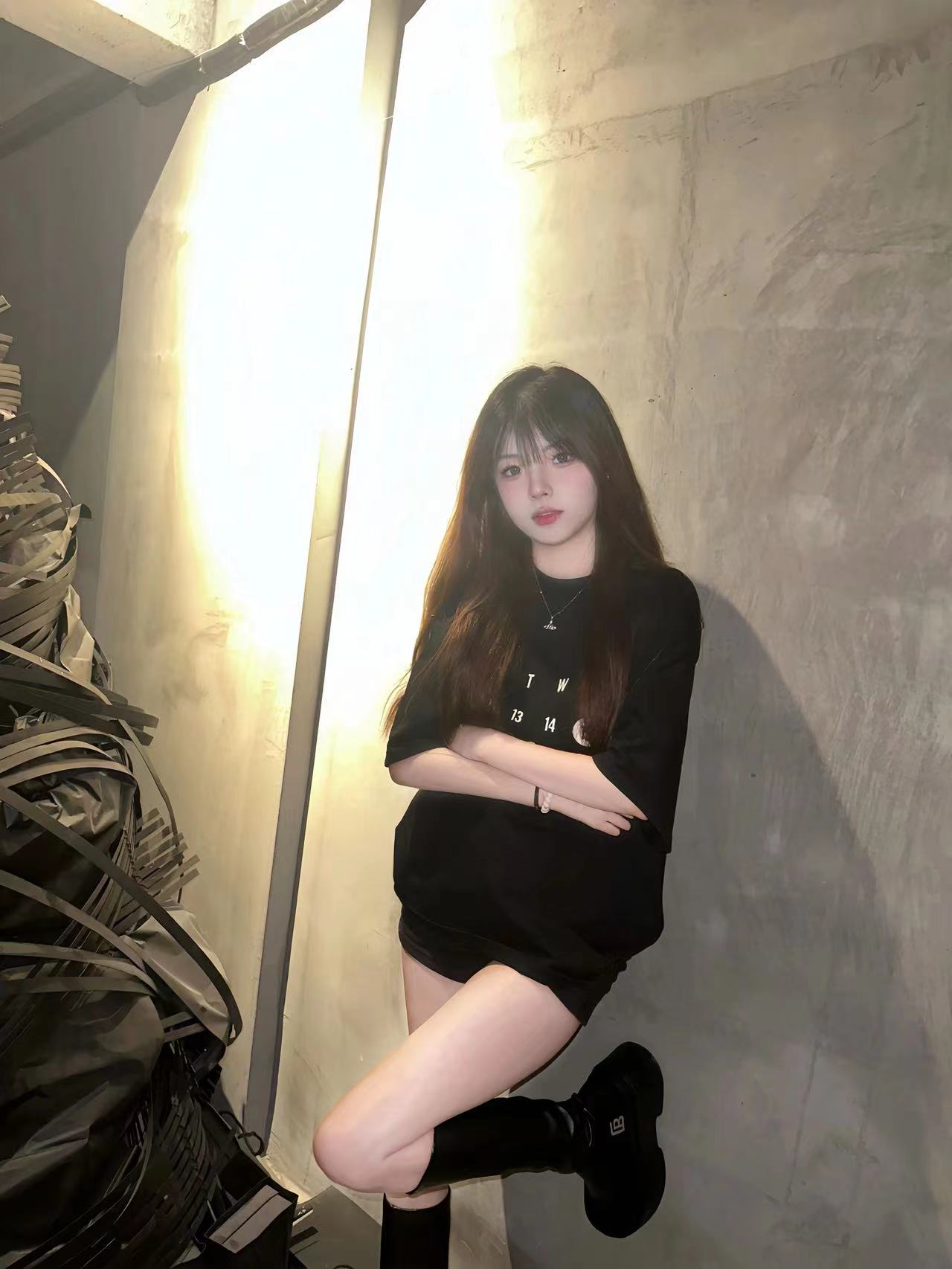 高質量純棉220克精梳緊密手感好直播品質前印花短袖t恤女