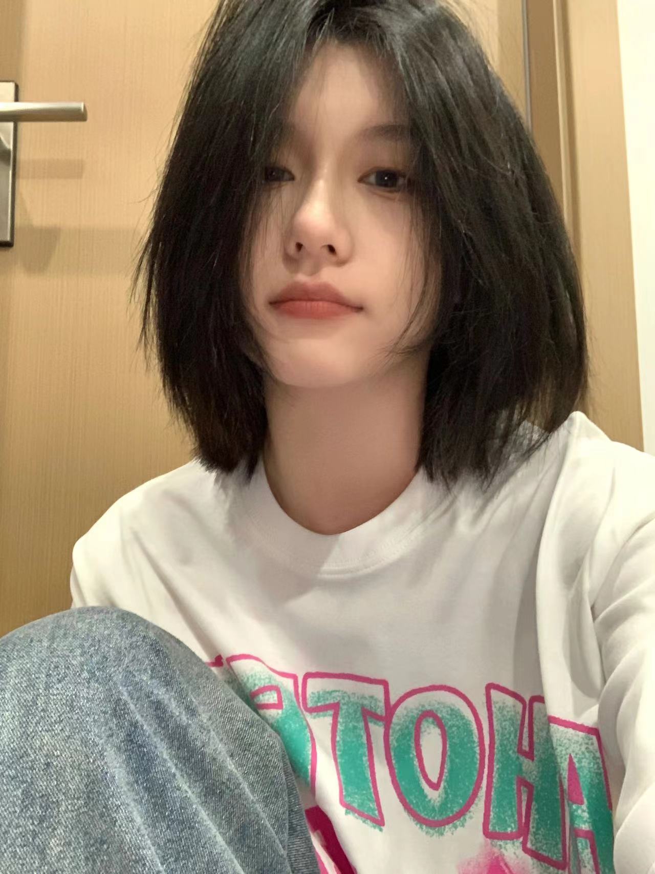 高質量純棉220克精梳緊密手感好直播品質前印花短袖t恤女