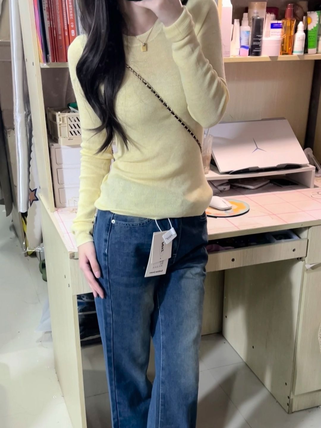 純色修身顯瘦套頭打底針織衫女春秋季2024新款軟糯長袖短款上衣女