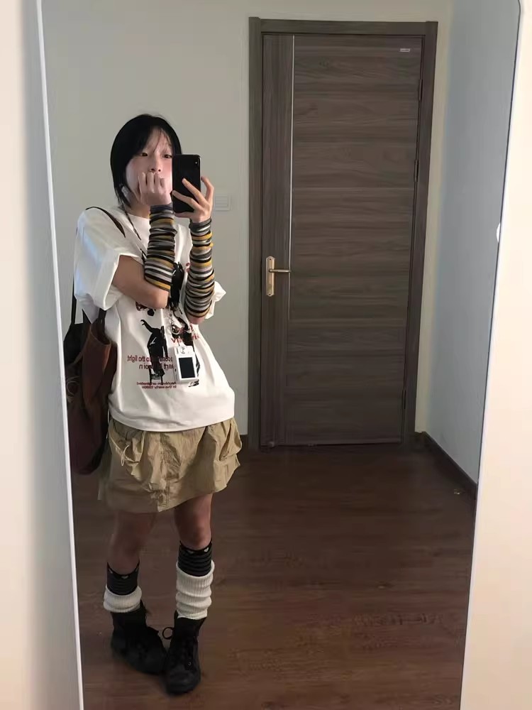 高質量純棉220克精梳緊密手感好直播品質前印花短袖t恤女