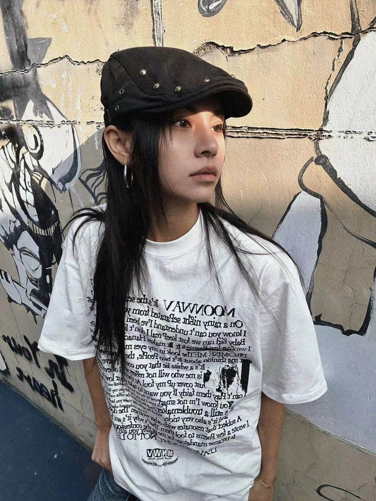高質量純棉220克精梳緊密手感好直播品質前印花短袖t恤女