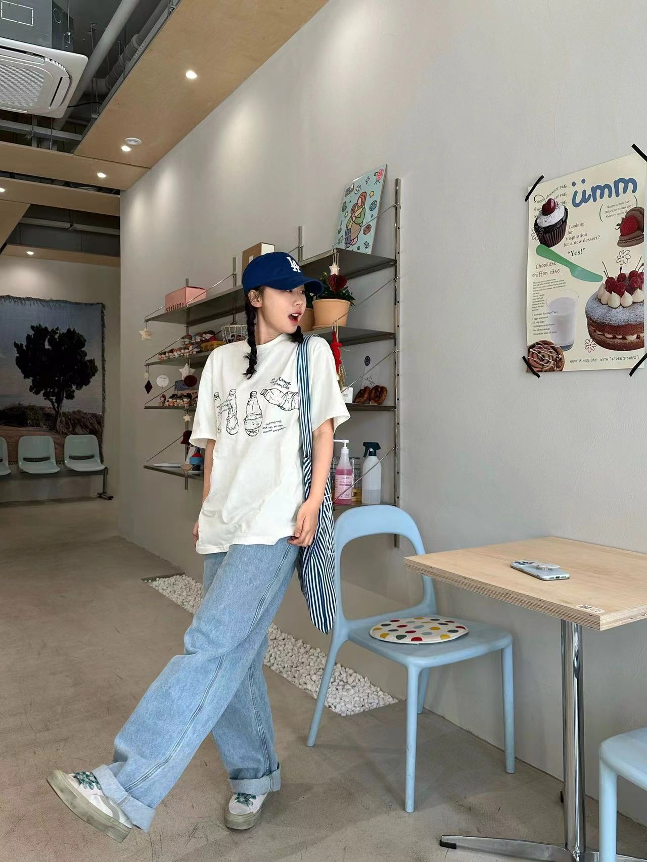 高質量純棉220克精梳緊密手感好直播品質前印花短袖t恤女
