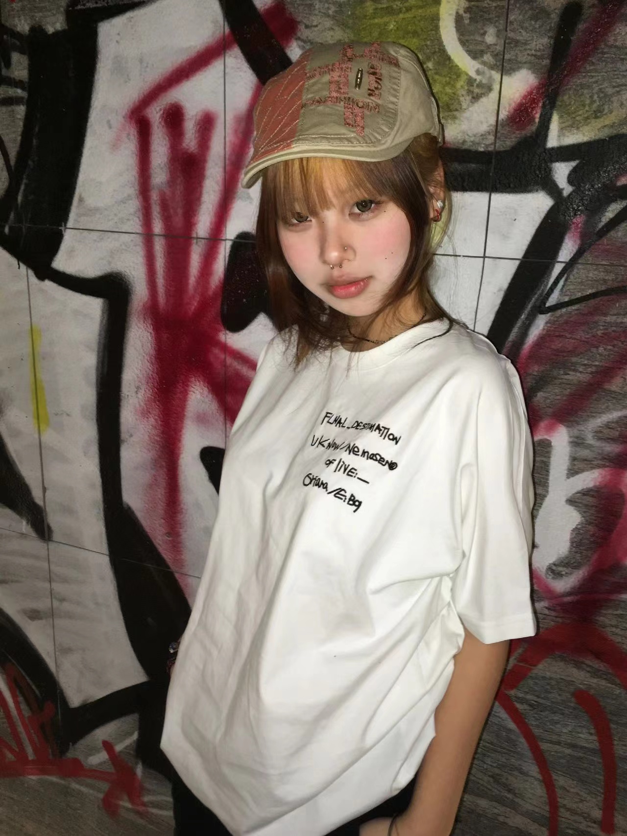 高質量純棉220克精梳緊密手感好直播品質前後印花短袖t恤女