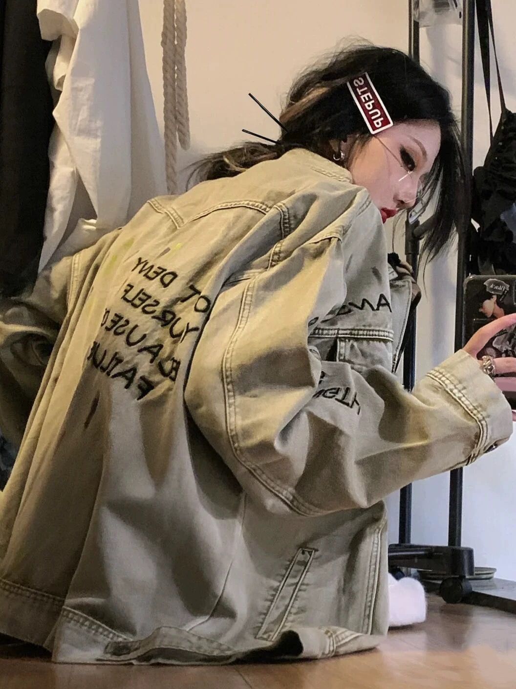 牛仔外套女2024春秋新款美式ins寬鬆復古設計感小眾夾克潮牌上衣