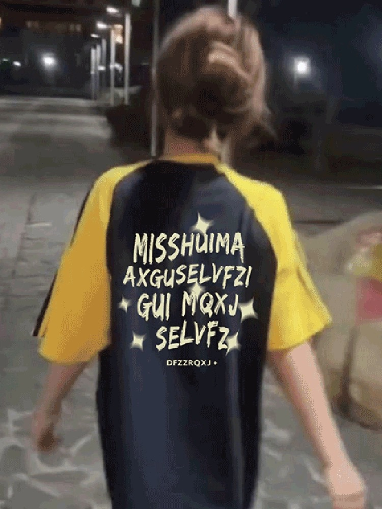 條紋拼接撞色短袖T恤女夏季潮牌 索羅娜 羅口領純棉後包領