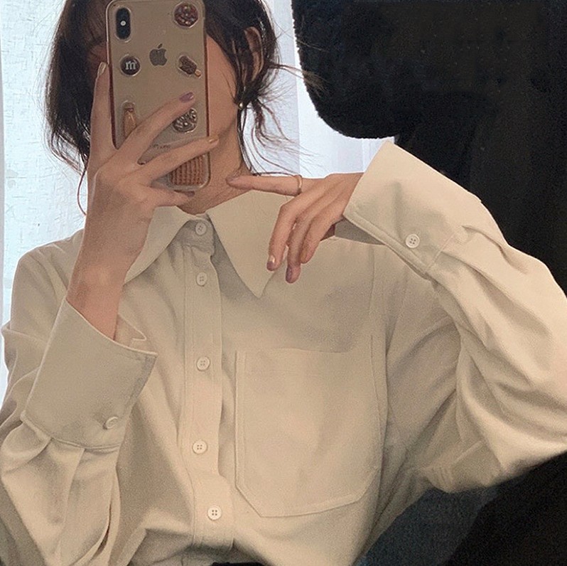 燈芯絨襯衫女長袖秋冬款寬鬆設計感小眾上衣加厚疊穿百搭襯衣外套