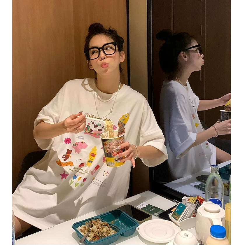 純棉200克精梳棉 質量 夏裝新款印花短袖T恤女潮