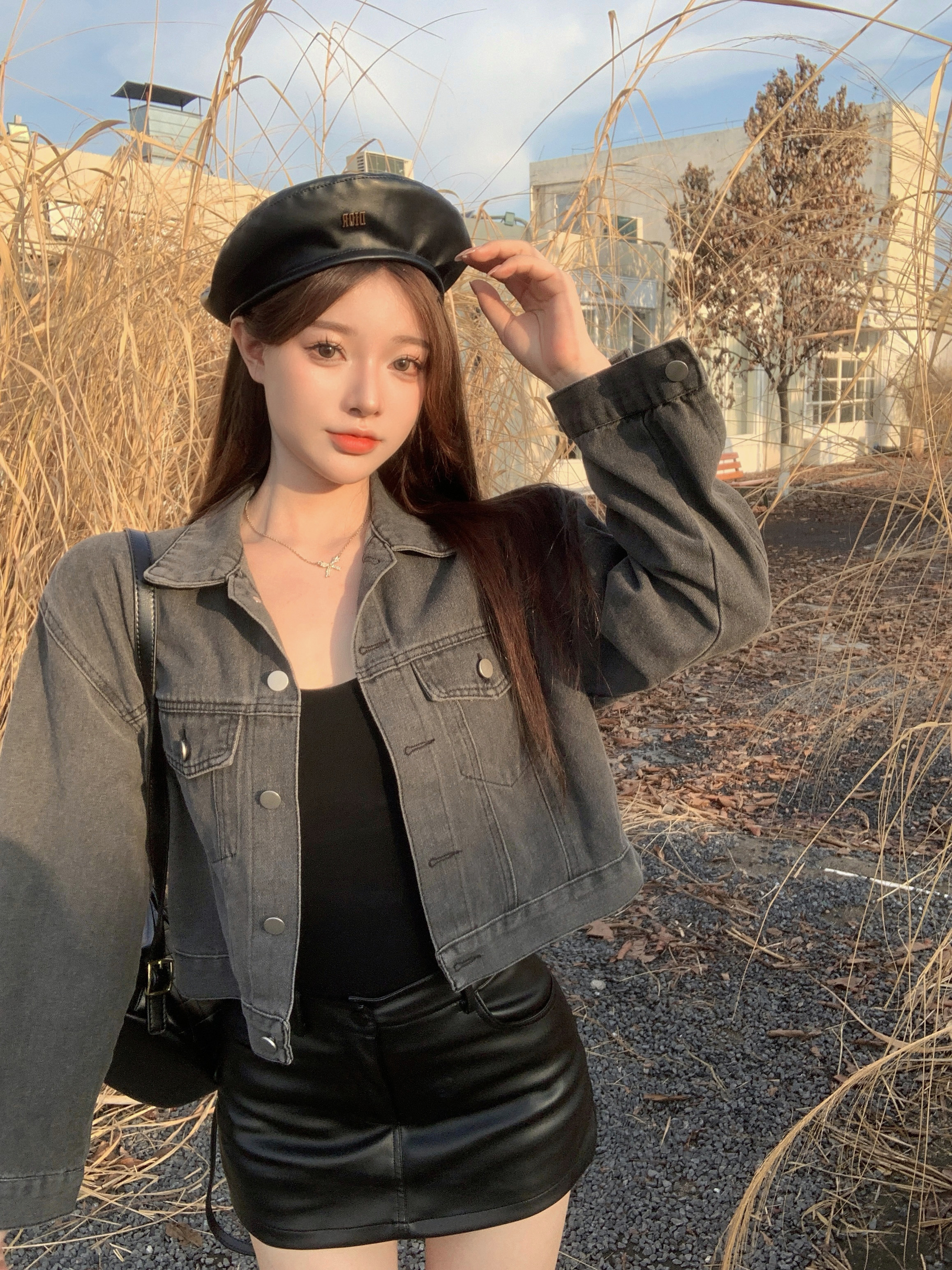 實拍牛仔外套女春夏新款韓版修身短款小個子休閒上衣薄款牛仔襯衫