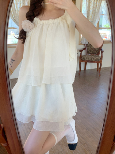 实拍~套装小个子奶fufu吊带背心半身裙两件套夏装搭配一整套