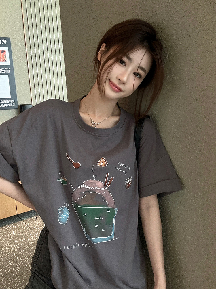原創~實拍~印花純棉短袖T恤女印花半袖上衣