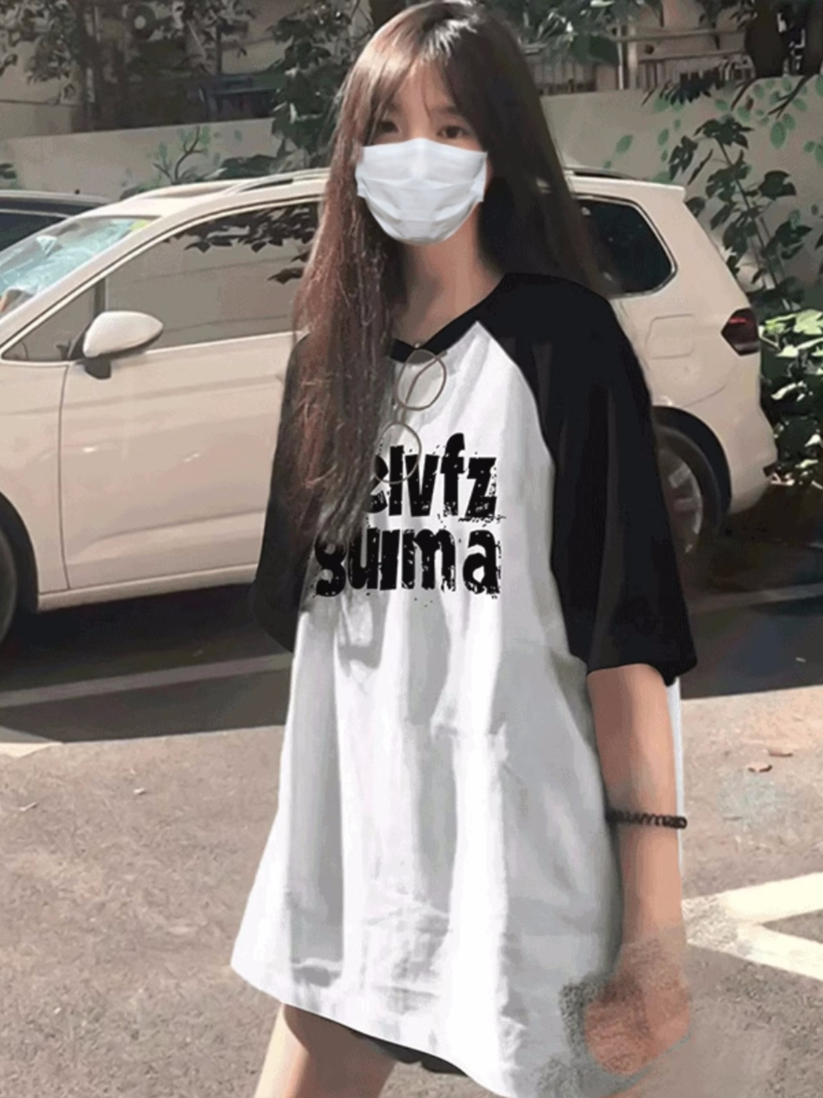 200g插肩袖100%棉 撞色拼色空白版短袖T恤女純棉M-3XL