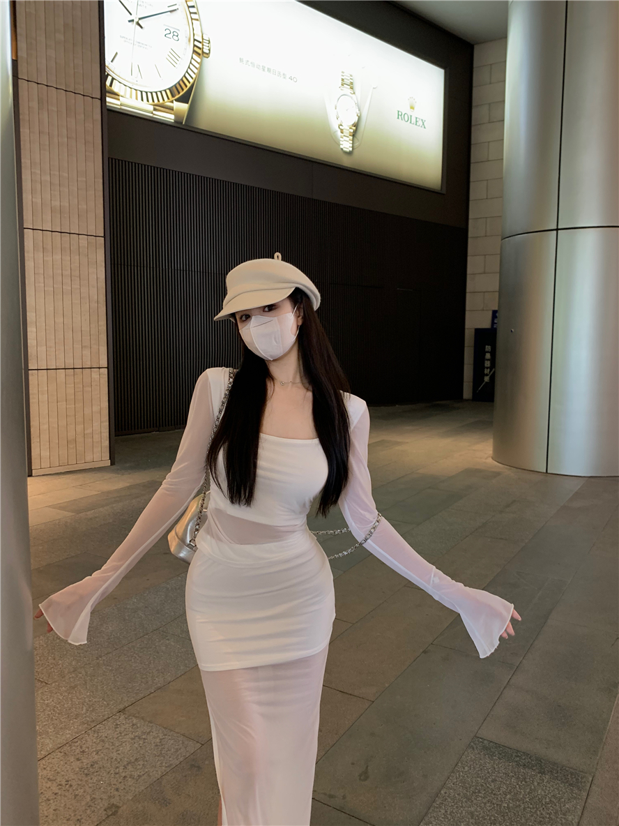 實拍減齡夏季純欲時髦時尚洋氣半身裙套裝女
