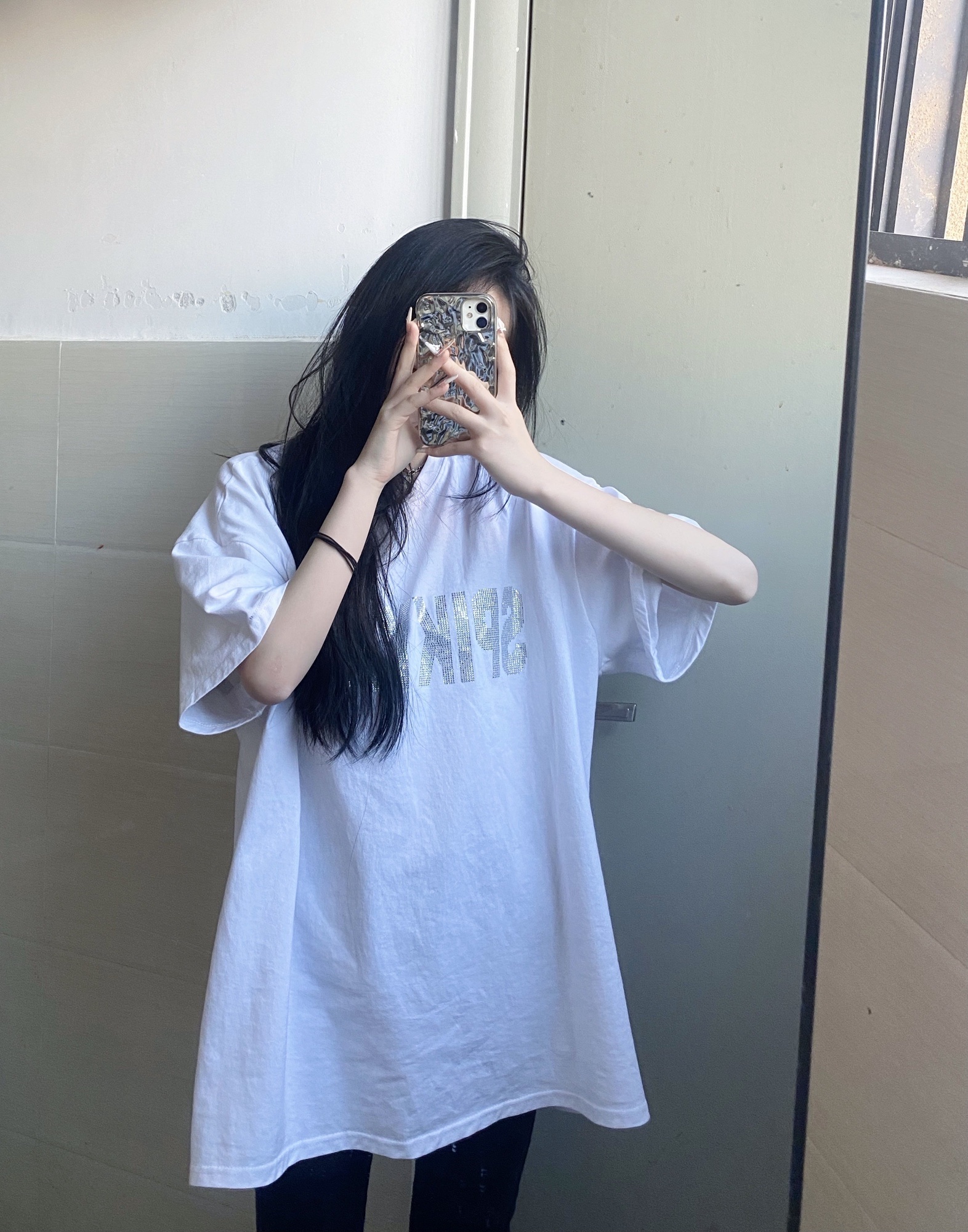 官圖200克/精梳純棉後包領有縫邊S-XXXL夏裝短袖鑲鑽T恤女