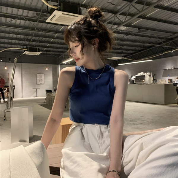 螺紋 背心女內搭短款夏季網紅設計感辣妹打底上衣外穿