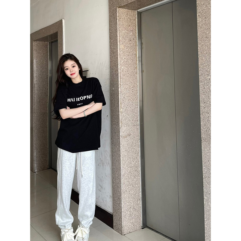 官圖220克/精梳純棉後包領有縫邊S-XXXL夏裝短袖T恤女