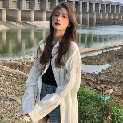 2024春秋季別致上衣復古港味襯衣開衫薄款長袖白色襯衫外套女
