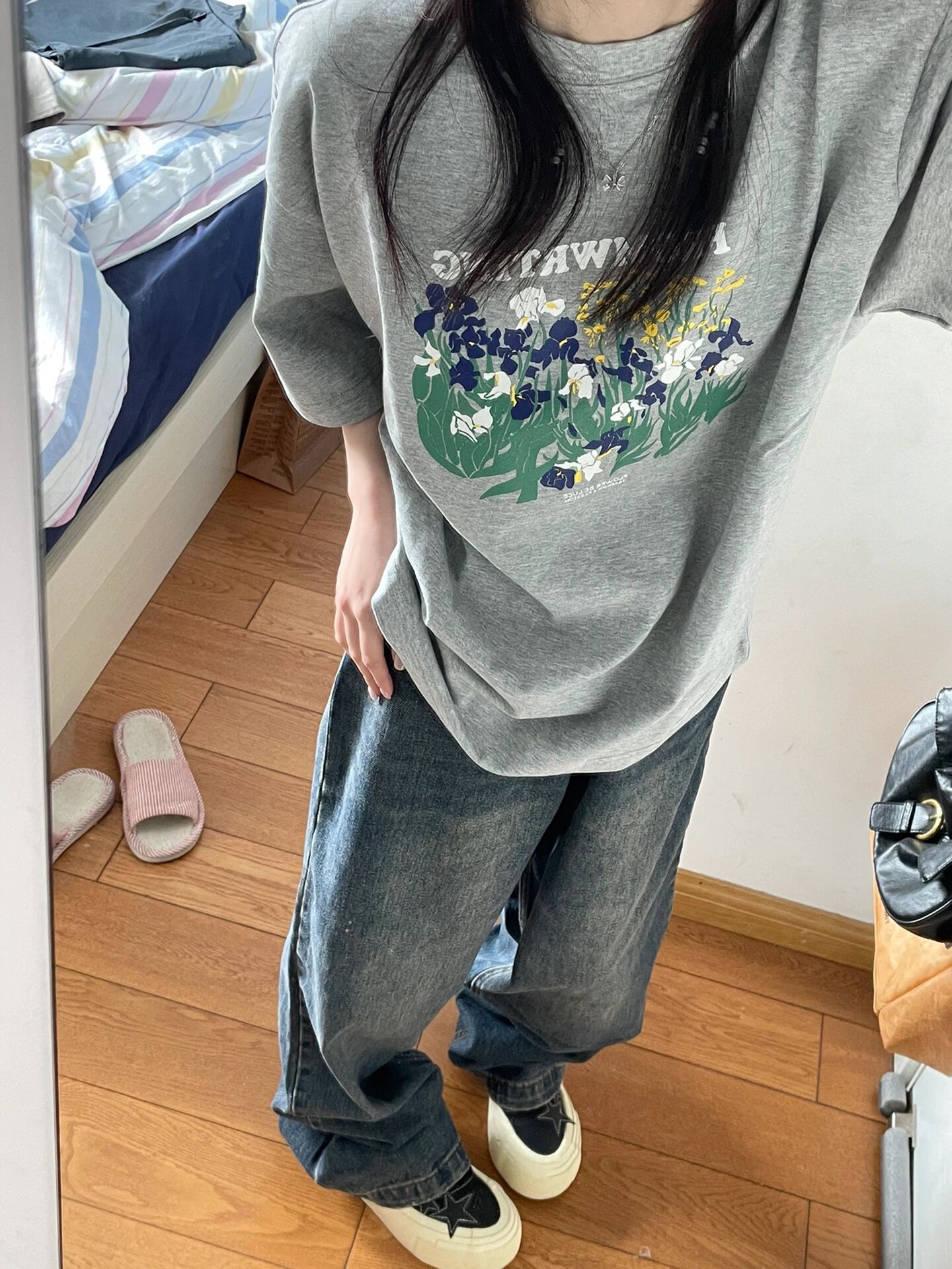 官圖 重磅/精梳純棉 後包領 有縫邊 S-XXXL 夏裝短袖T恤女