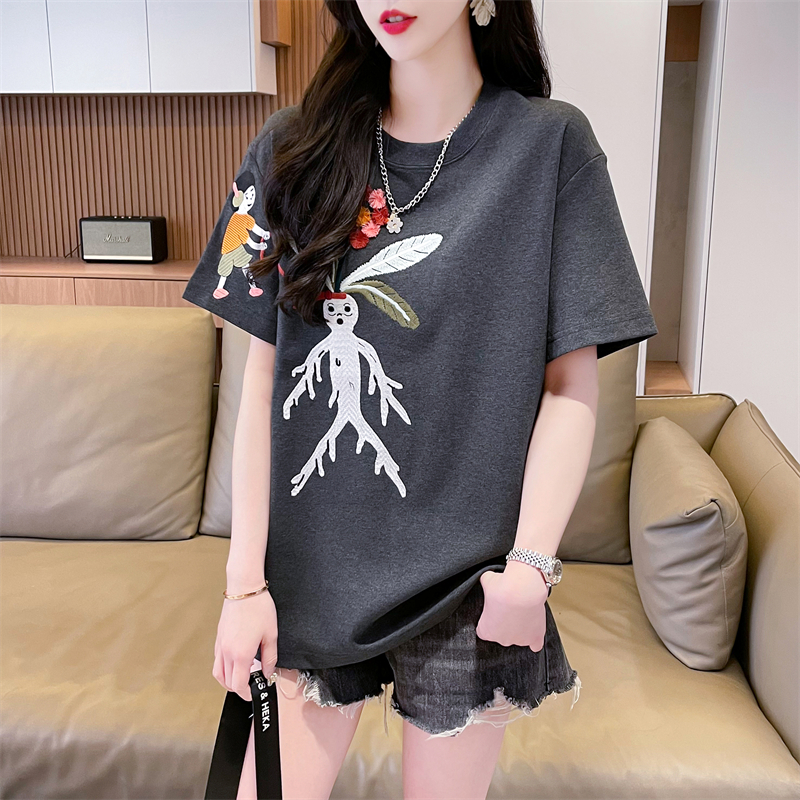 實拍莫代爾純棉網紅ins潮超火短袖t恤女夏季寬鬆設計感百搭上衣
