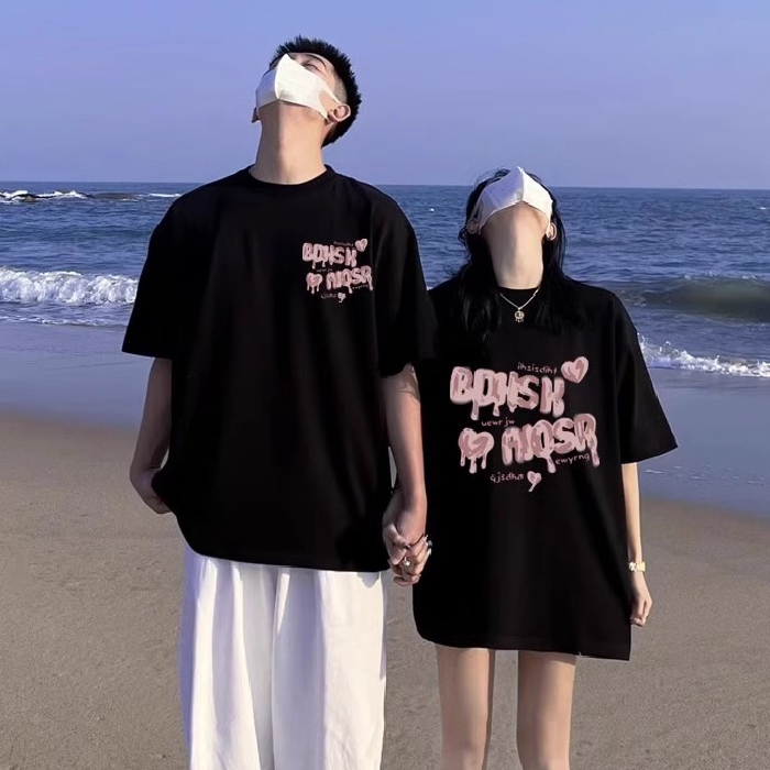 不一樣的情侶裝夏裝設計感小眾***潮流新款情侶純棉t恤短袖