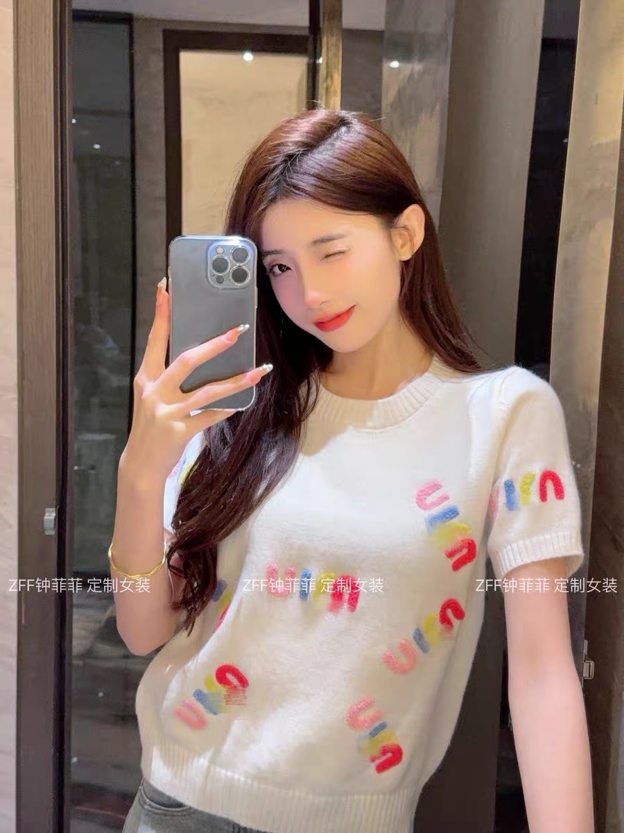 鍾菲菲別致絕美短袖打底衫女2024新款寬鬆獨特上衣超好看顯瘦小衫