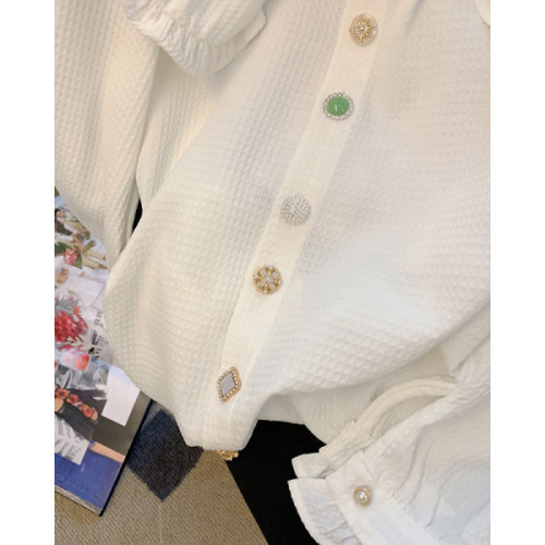 法式白色娃娃领衬衫女早春季新款设计感小众洋气减龄长袖上衣