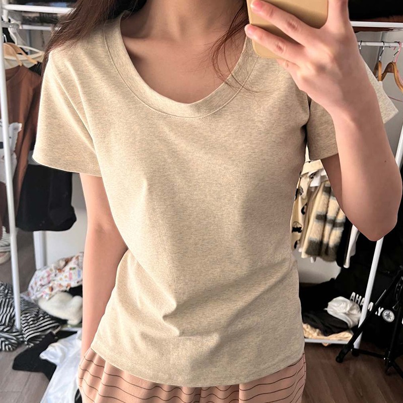 已出貨 純棉 美式復古辣妹設計感小眾正肩短袖女T恤