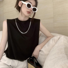 無袖背心T恤女夏新款設計感短款辣妹外穿別致坎肩上衣