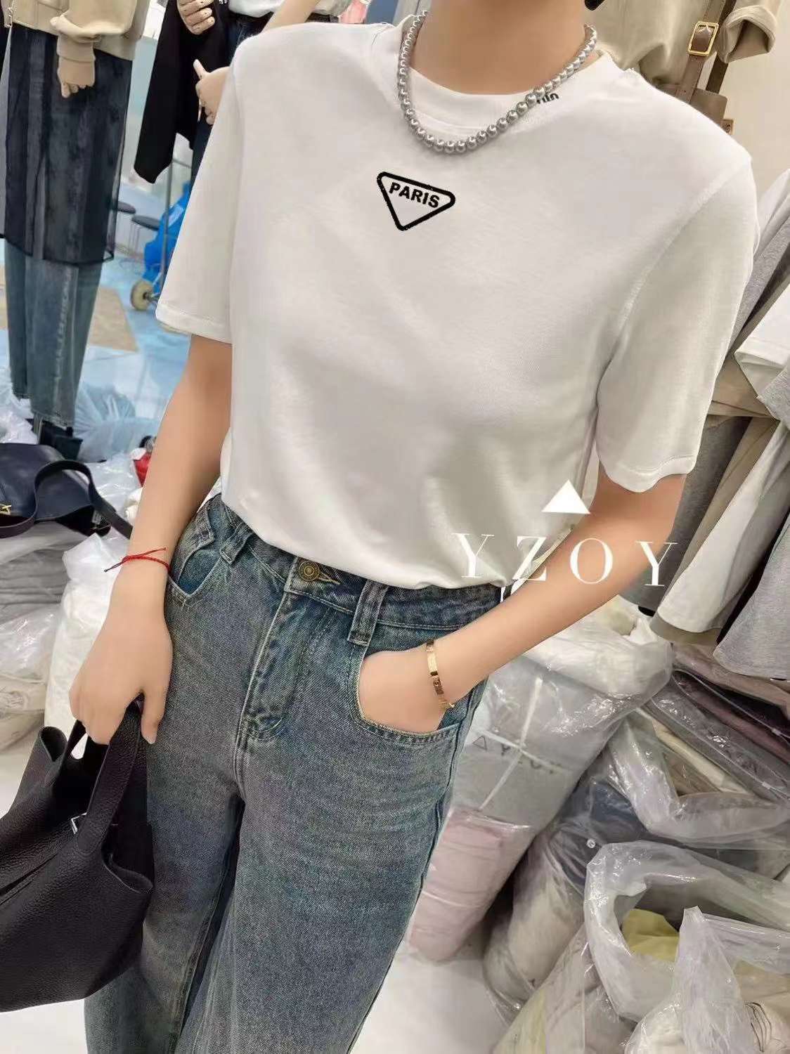 白色t恤女短袖夏季2024新款小眾高級感修身小個子顯瘦上衣