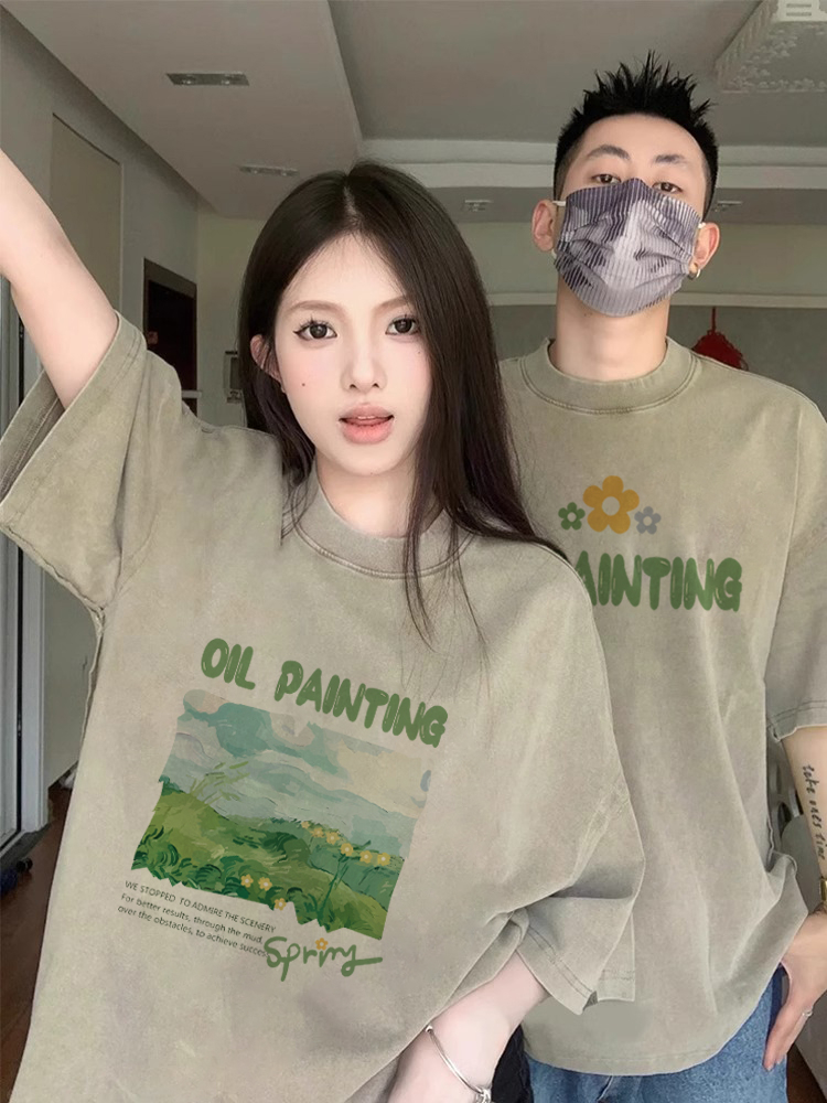 不一樣情侶裝夏裝2024新款特別的網紅roora高級感小眾潮牌短袖t恤
