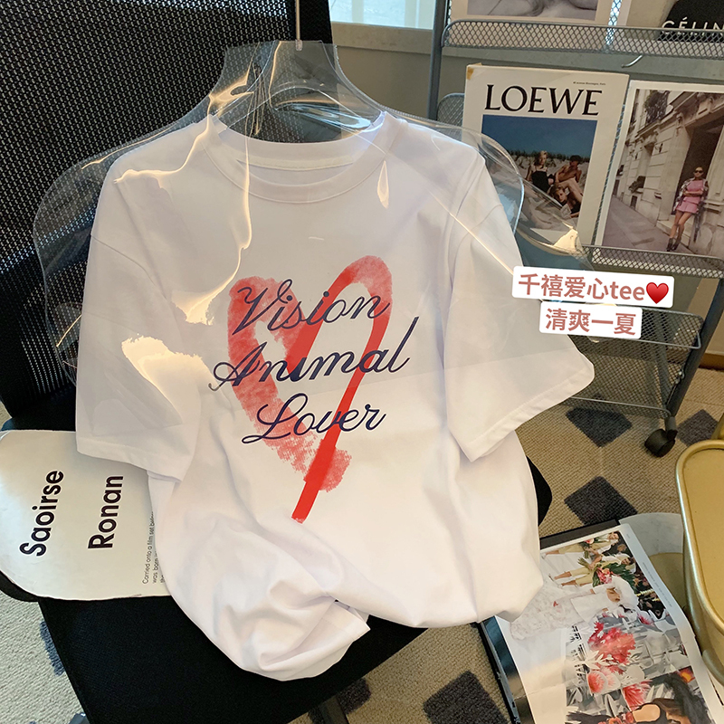 22663#官圖重磅/精梳純棉後包領休閒學院居家縫邊夏裝短袖T恤女