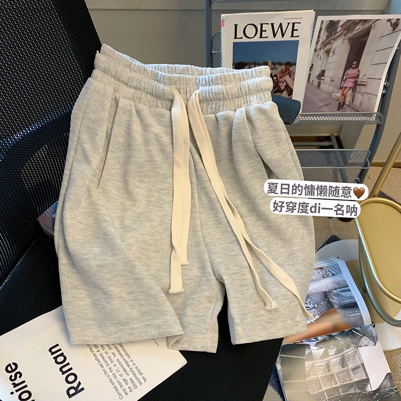 250g仿棉大魚鱗 夏裝闊腿五分褲女短褲中褲