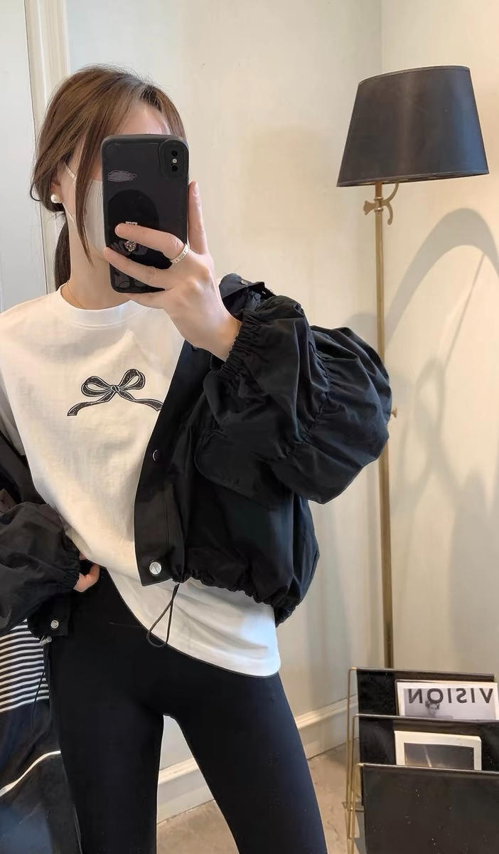 短袖t恤女2024新款女裝韓版時尚洋氣圓領蝴蝶結打底衫上衣女