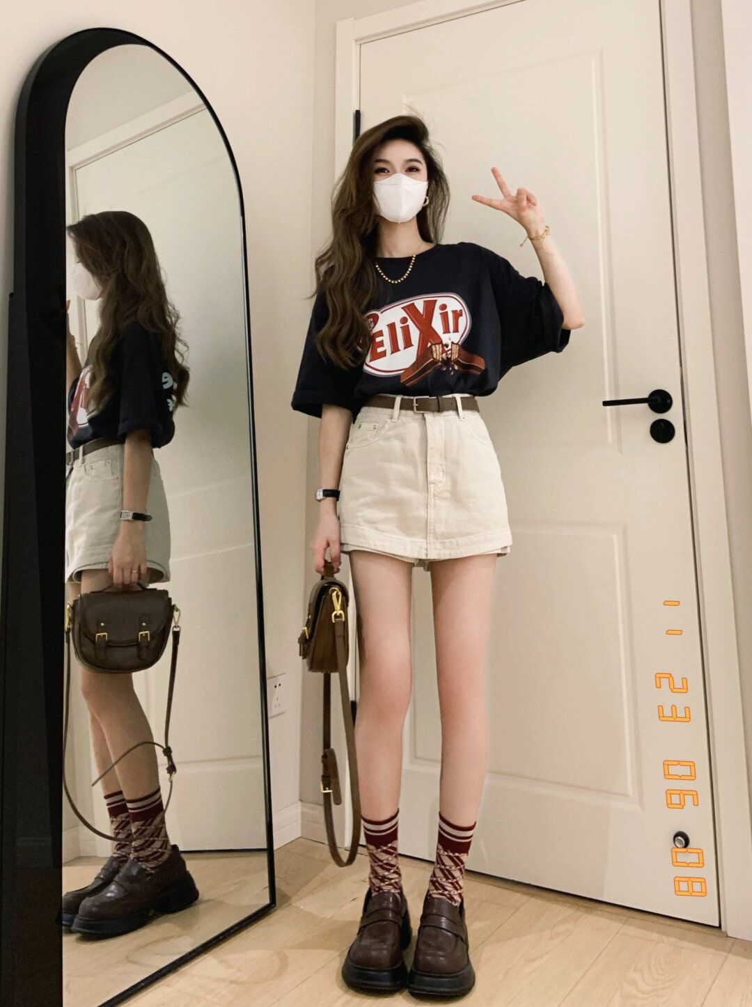 200克 / 精梳純棉新款T恤女寬鬆大碼設計潮牌版印花上衣