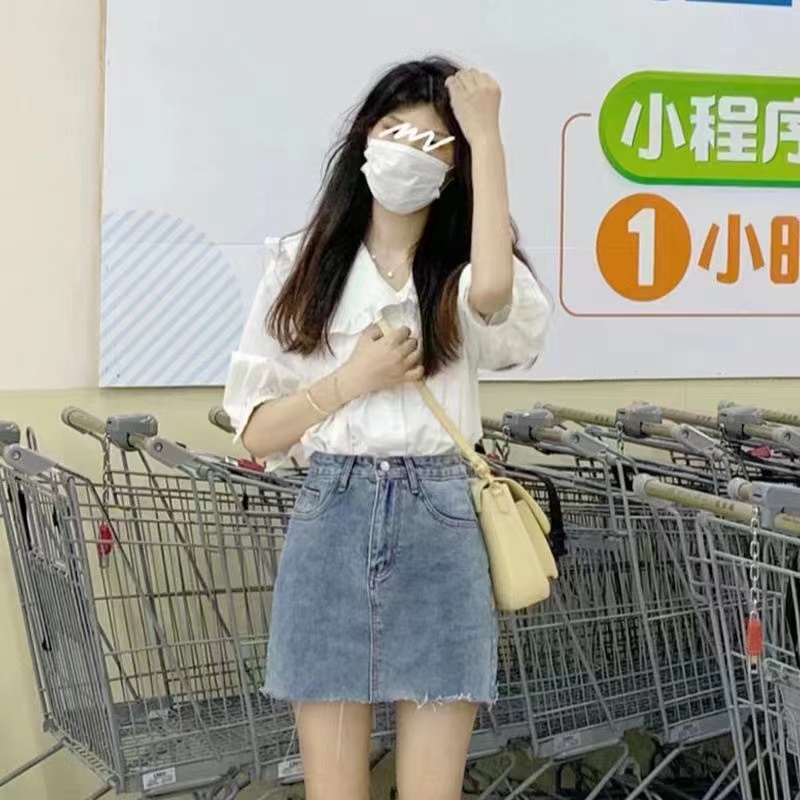 夏季可鹽可甜溫柔系穿搭網紅炸街減齡設計感小眾襯衫