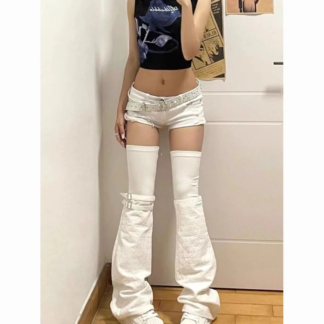 y2k千禧風褲子女夏季歐美辣妹低腰a字修身熱褲包臀牛仔超短褲