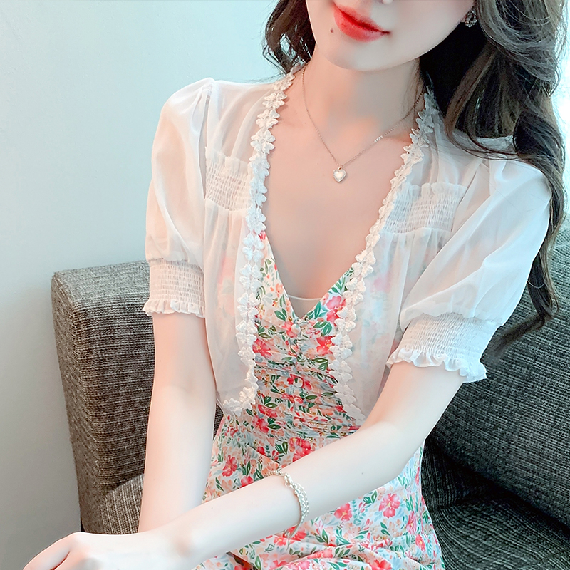 已出貨2024春夏季防曬衣女裝雪紡小披肩夏百搭短款女薄開衫外套