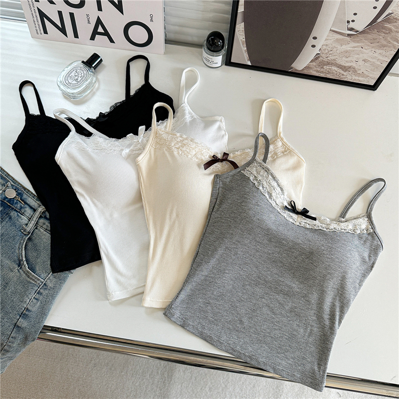 Real shot!  Summer new lace vest suspender beautiful back pure desire outer wear base