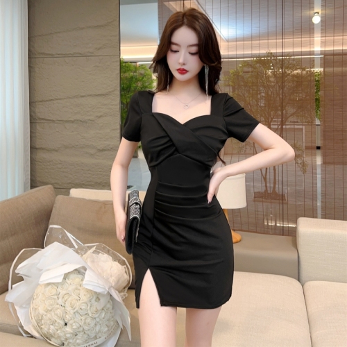 Real shot of new nightclub women's clothing, nightclub work clothes, low-cut sexy dress