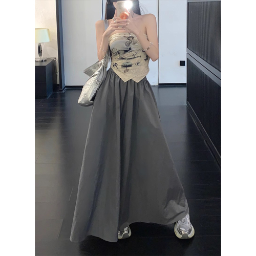 Summer 2024 new style A-line elastic waist skirt for women