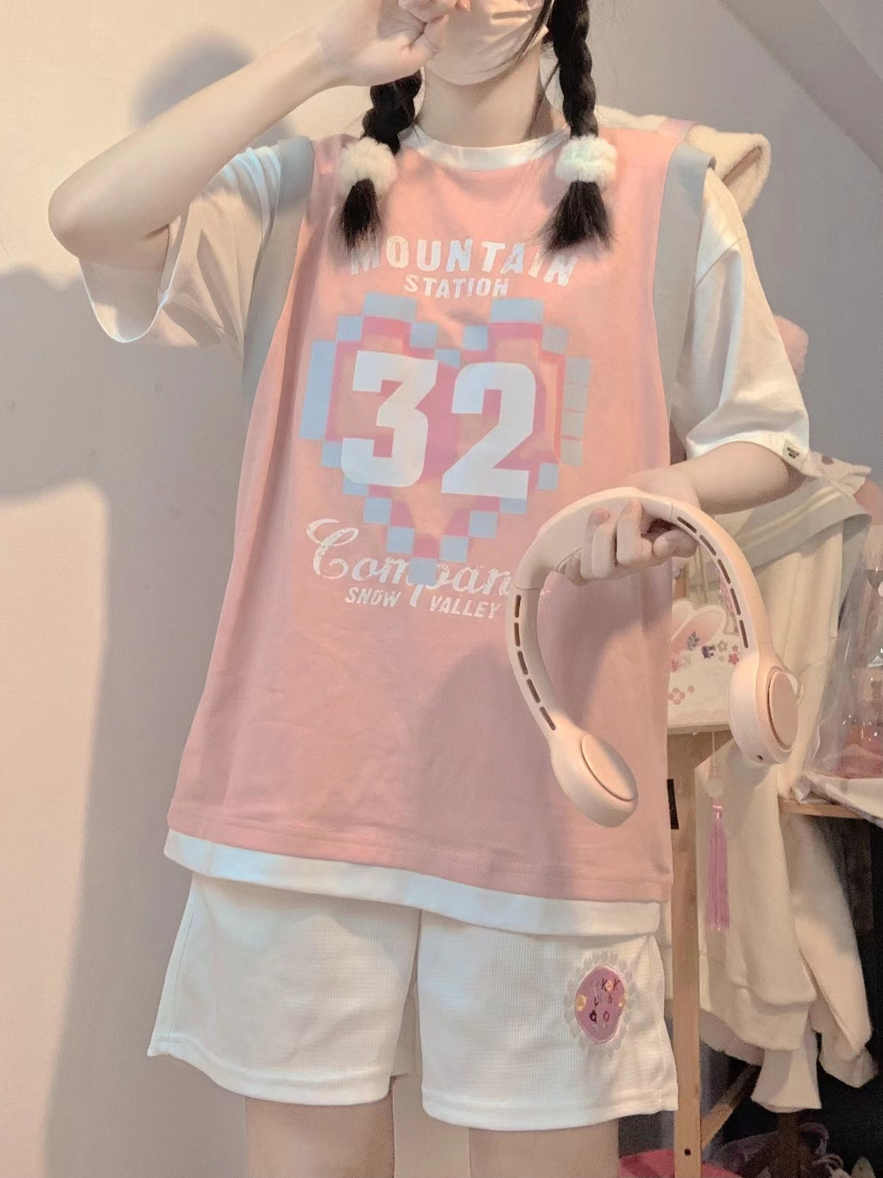 學生甜妹短褲運動套裝女夏季韓版少女休閒校園風假兩件短袖兩件套