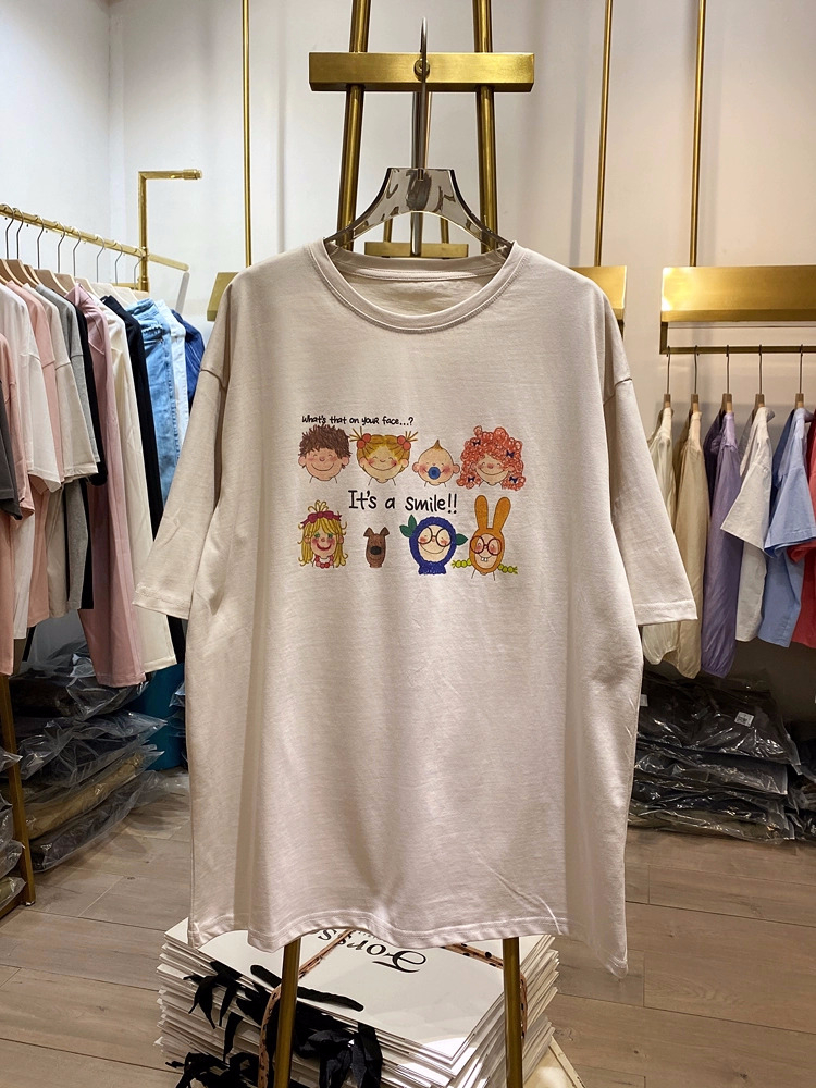 2024年夏裝新款 220克/精梳純棉後包領有縫邊S-XXXL夏裝短袖T恤女