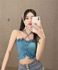 已出貨 純欲風辣妹針織抹胸小背心女夏季別致性感裹胸外穿內搭