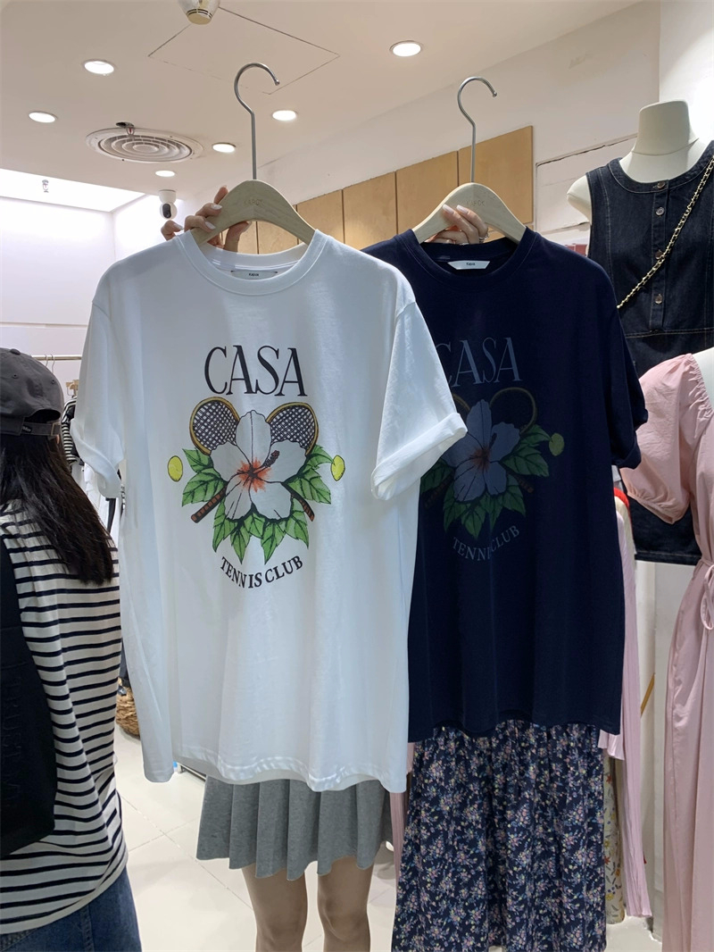2024年夏裝新款 220克/精梳純棉後包領有縫邊S-XXXL夏裝短袖T恤女