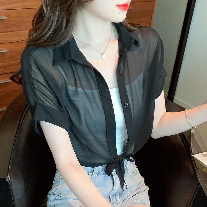 已出貨小披肩外套女2024春夏新款小肩百搭雪紡防曬衣短款外搭開衫