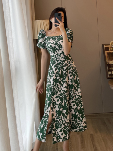 New long-sleeved dress long-sleeved long dress new slim dress long-sleeved waist European and American spring and autumn jumpsuit chiffon